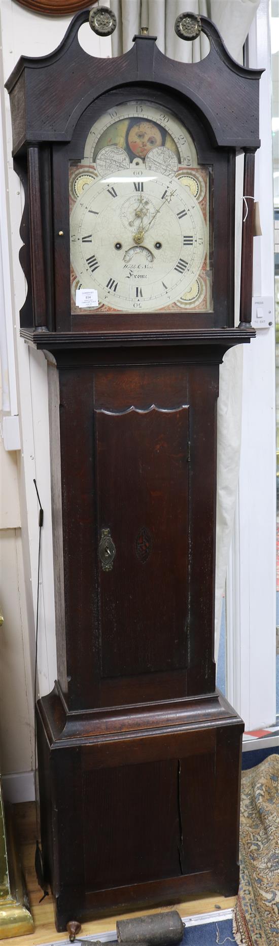 A 19th century oak eight-day longcase clock, Webb & Son, Frome